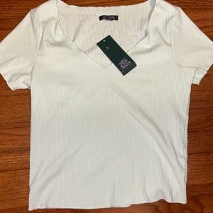 target cropped mint green v neck